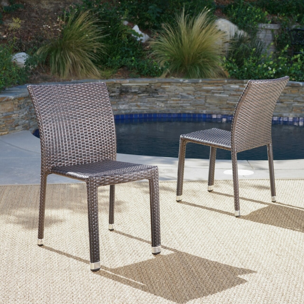 Armless top wicker chairs